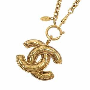 CHANEL Authentic Gold Logo Necklace